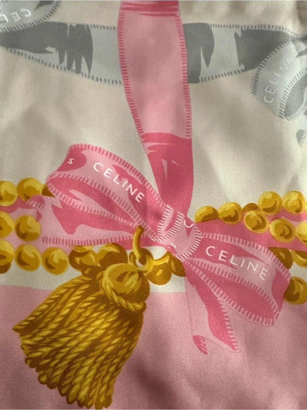 Celine Pink Silk Scarf